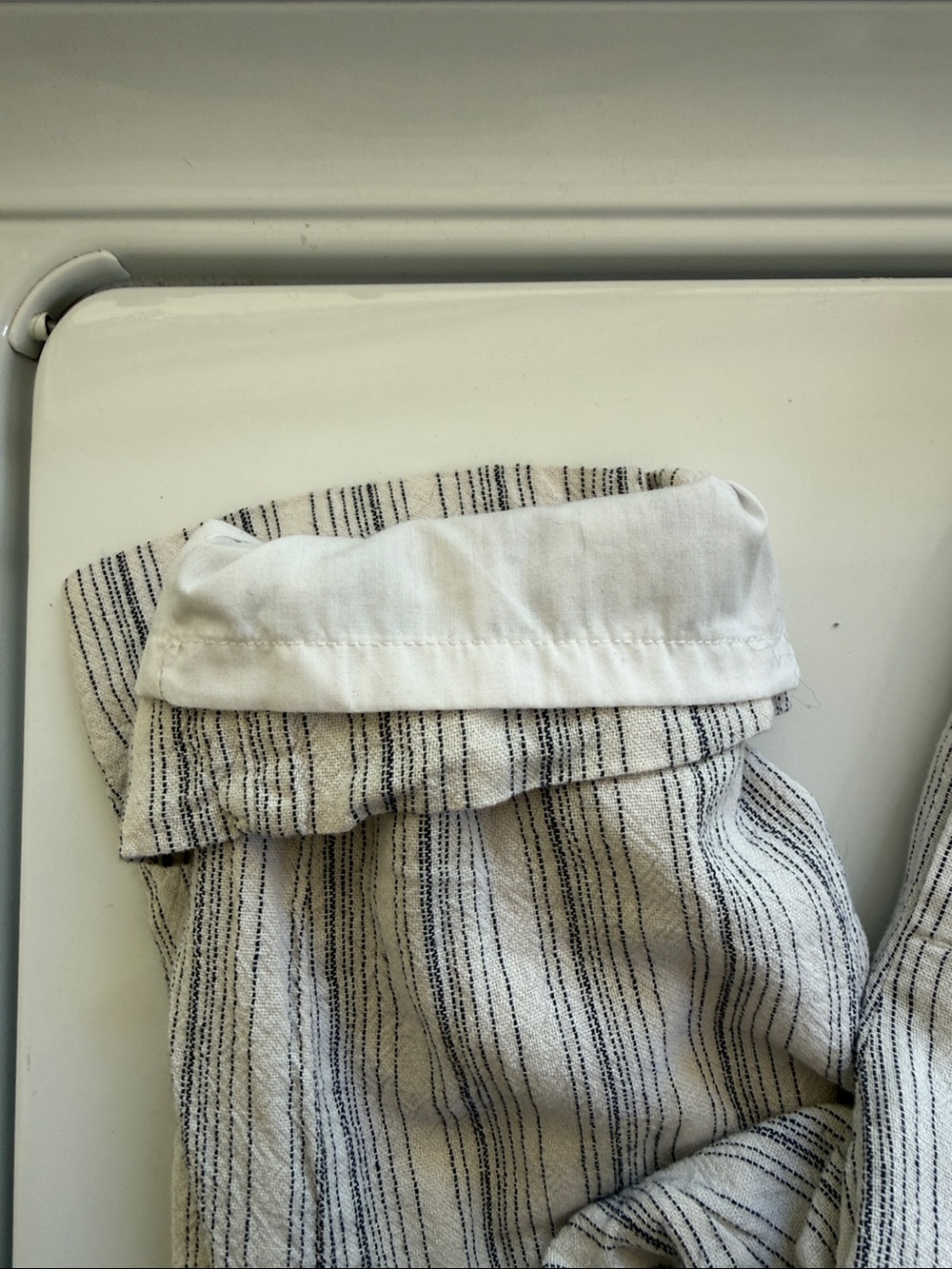 Banana Republic Cream and Gray Striped Chinos - Picture 5 of 5